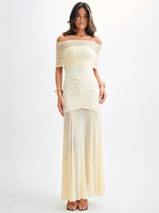 Jaide Off Shoulder Tulle Maxi Dress
