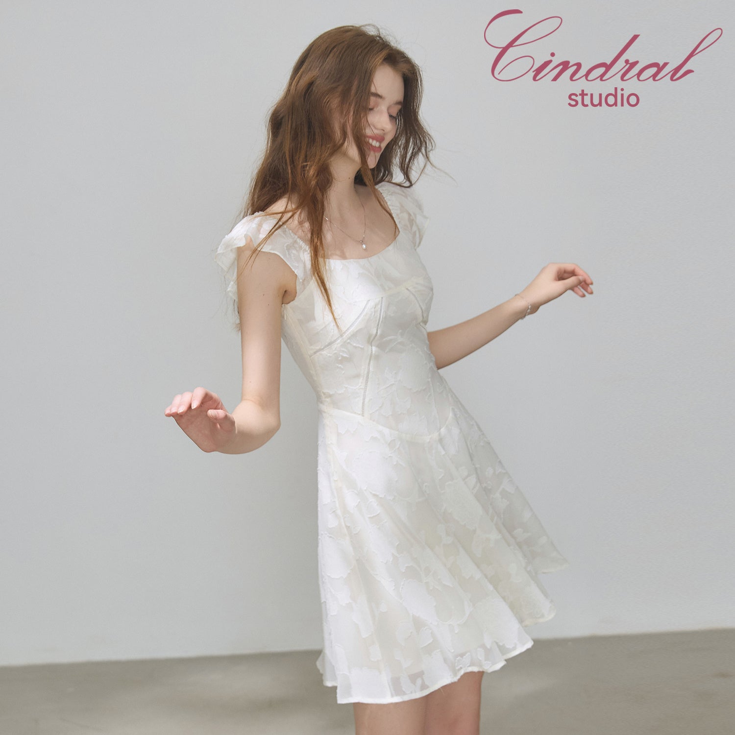 Floral Jacquard Mini Dress