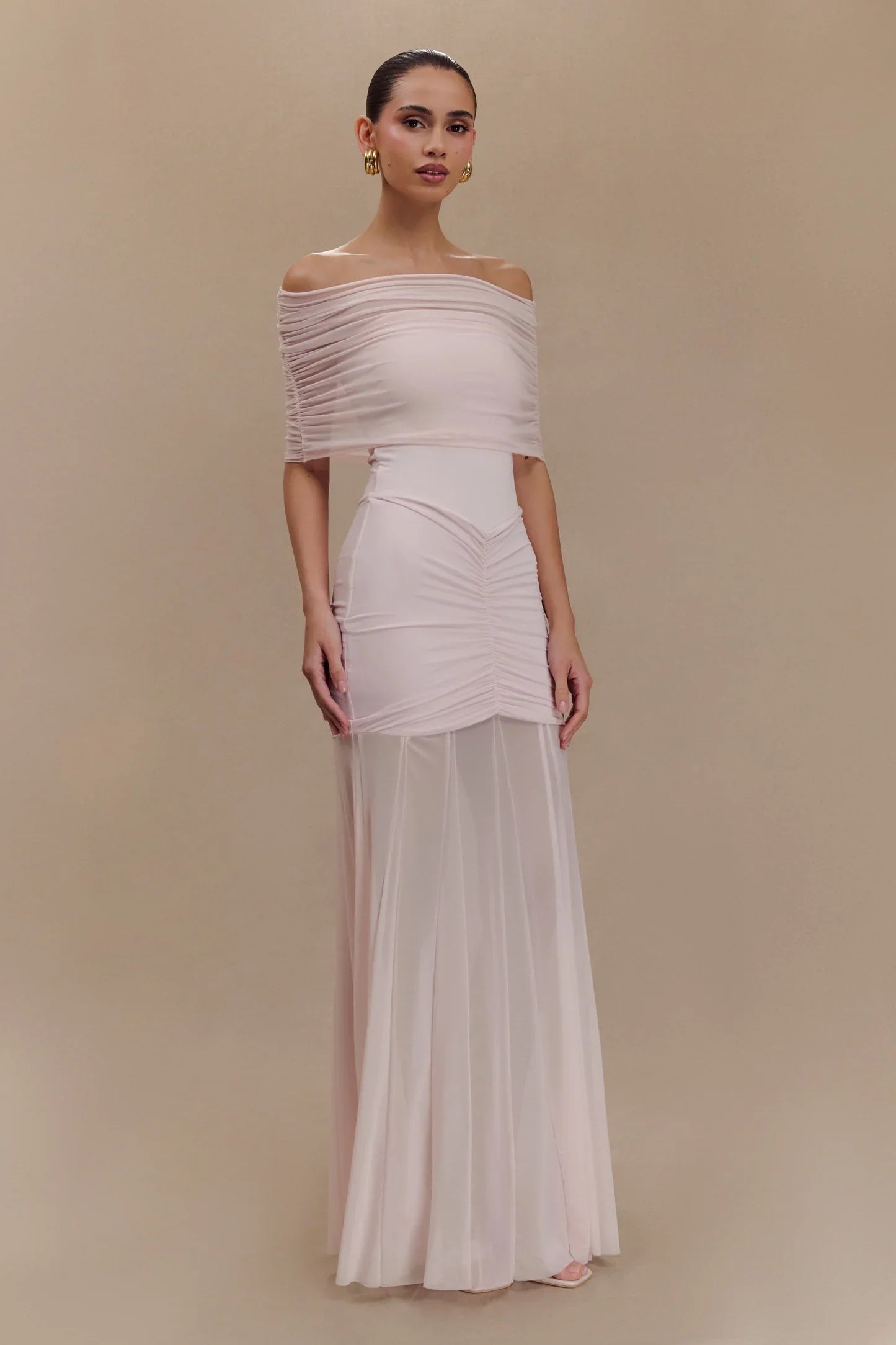 Jaide Off Shoulder Tulle Maxi Dress