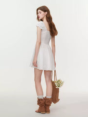Nala Puff Sleeve Stretch Cotton Blend Minidress