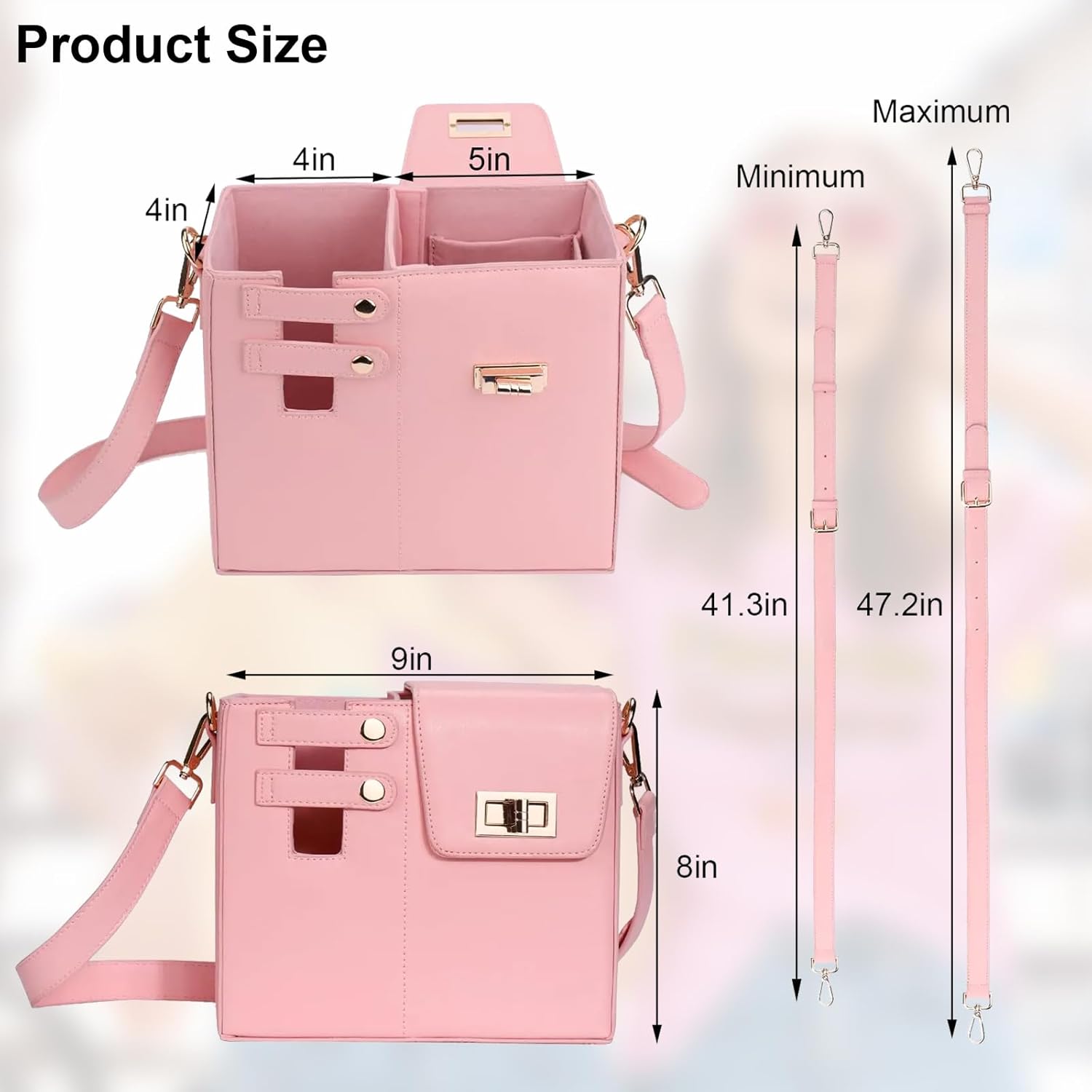 Water Cup Carrier Crossbody/Messager Bag With Adjustable Strap