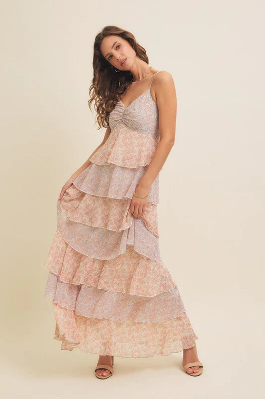 Flora Tiered Floral Maxi Dress