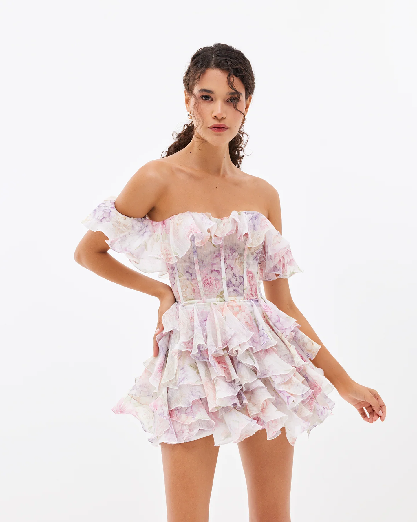 Liana Rosette Corset Mini Dress