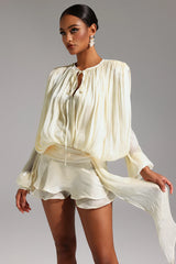 Isla Pleated Chiffon Mini Dress