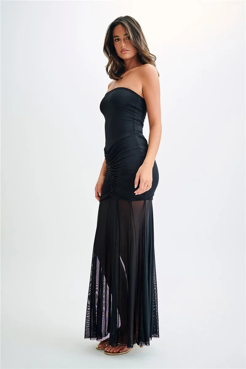 Jaide Off Shoulder Tulle Maxi Dress