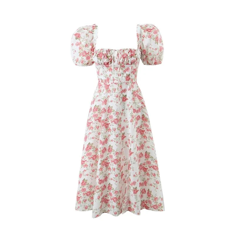 Adalyn Floral Split Midi Dress