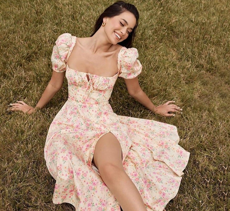 Adalyn Floral Split Midi Dress