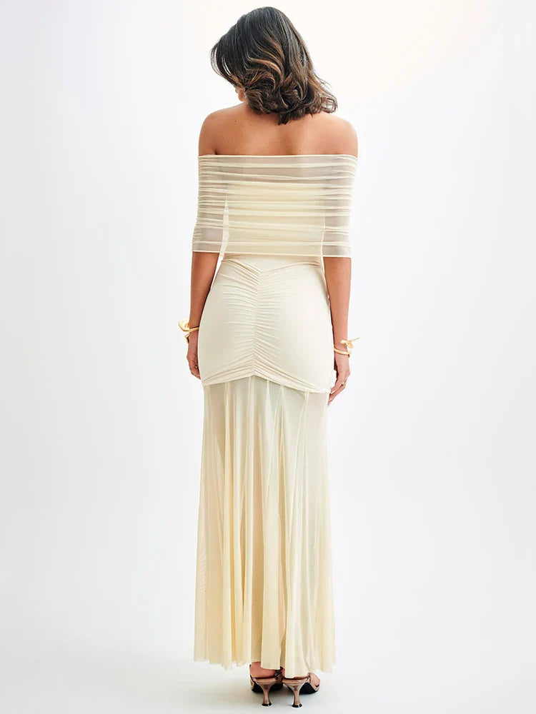 Jaide Off Shoulder Tulle Maxi Dress