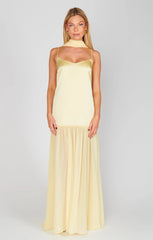 Lavienne Low Waist Sheer Maxi Dress with Scarf