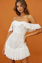 Lilly Off Shoulder Lace Mini Dress