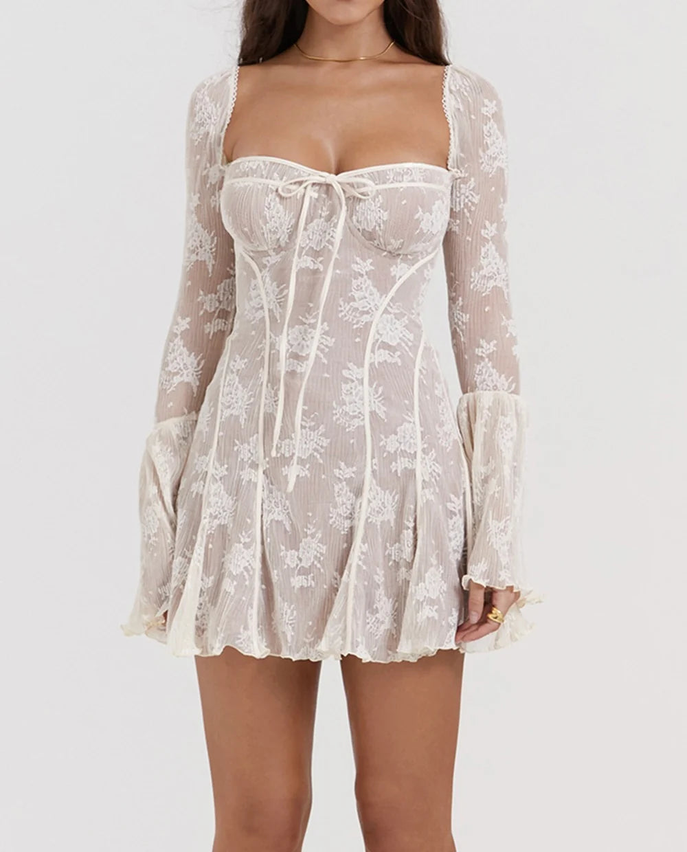 Anissa Vintage Lace Mini Dress
