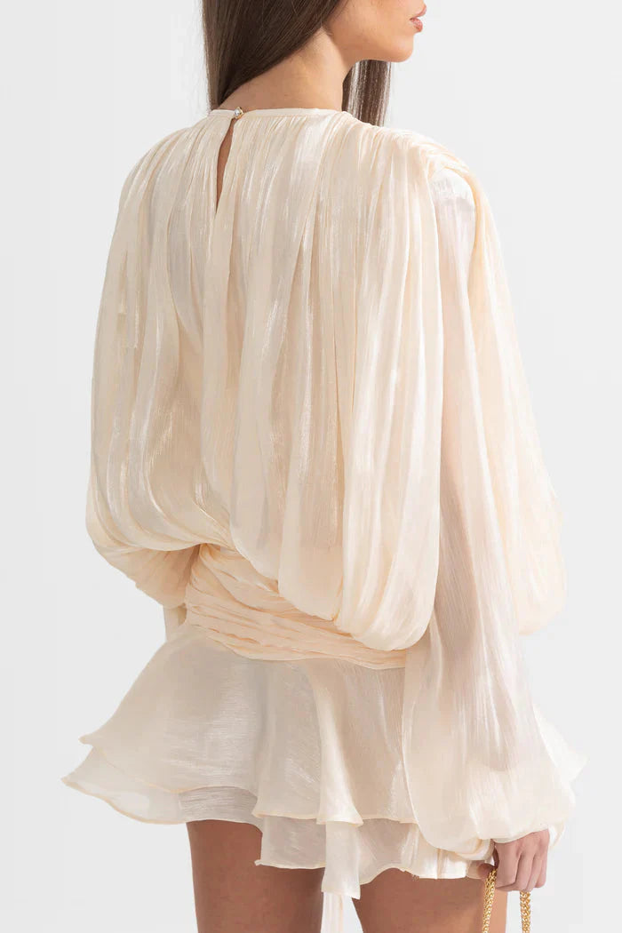 Isla Pleated Chiffon Mini Dress