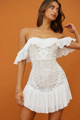 Lilly Off Shoulder Lace Mini Dress