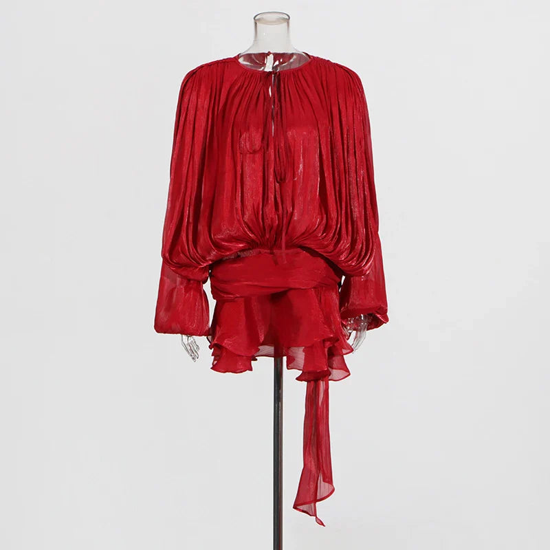 Isla Pleated Chiffon Mini Dress
