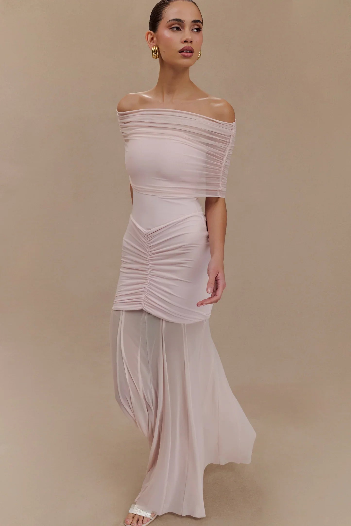 Jaide Off Shoulder Tulle Maxi Dress