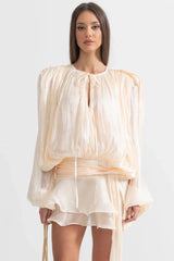 Isla Pleated Chiffon Mini Dress