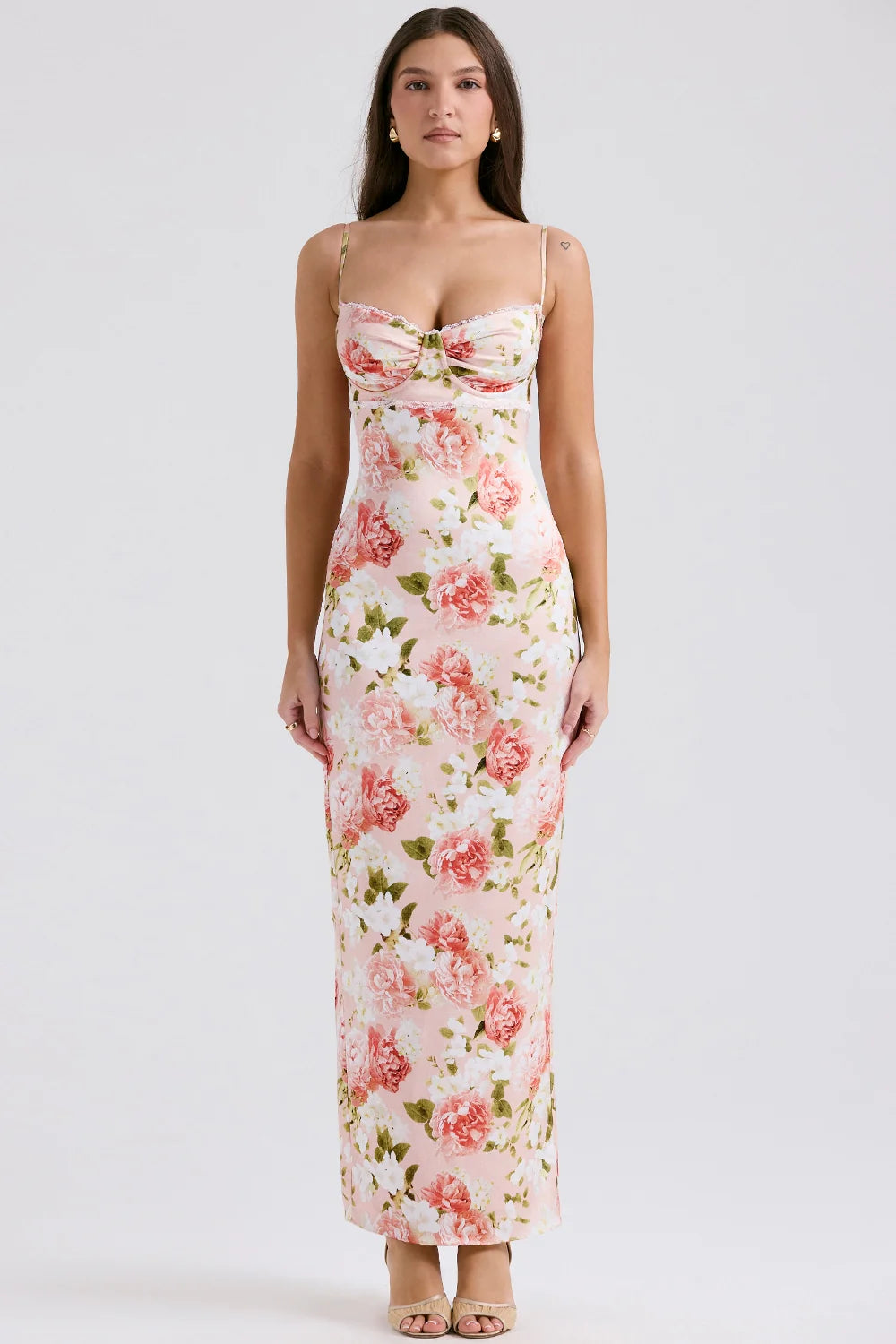 Agness Floral Maxi Bodycon Dress