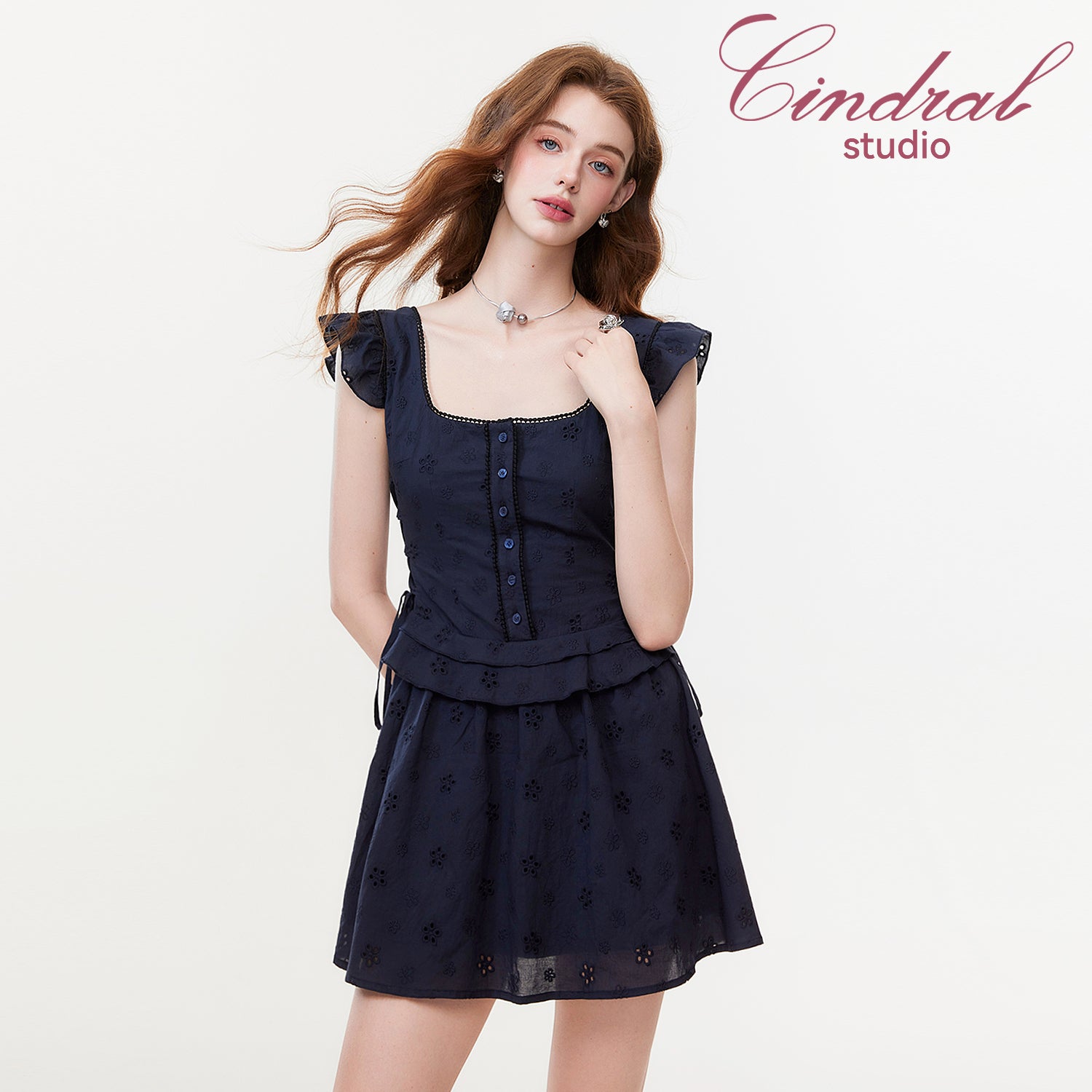Whisper Collar Mini Dress