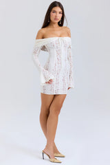 Sonya Off Shoulder Lace Mini Dress