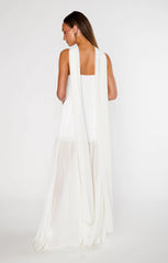Lavienne Low Waist Sheer Maxi Dress with Scarf