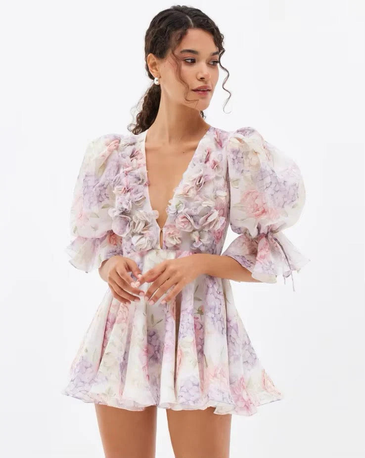 Liana Rosette Corset Mini Dress