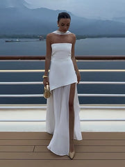 Lea Chiffon Asymmetrical Maxi Dress