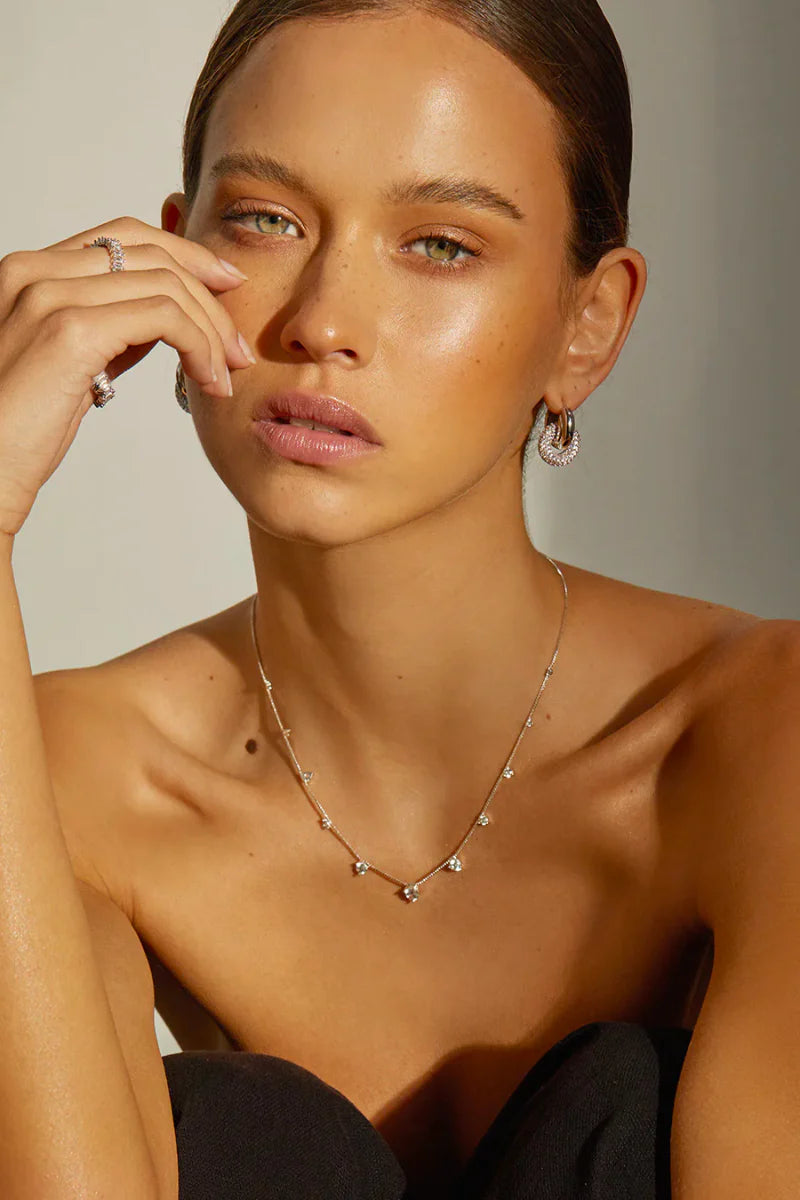 LUV AJ Pave Interlock Hoops