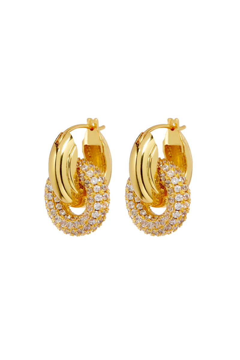 LUV AJ Pave Interlock Hoops