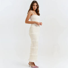 Sabrina Vintage Ruched Maxi Bodycon Dress
