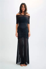 Jaide Off Shoulder Tulle Maxi Dress