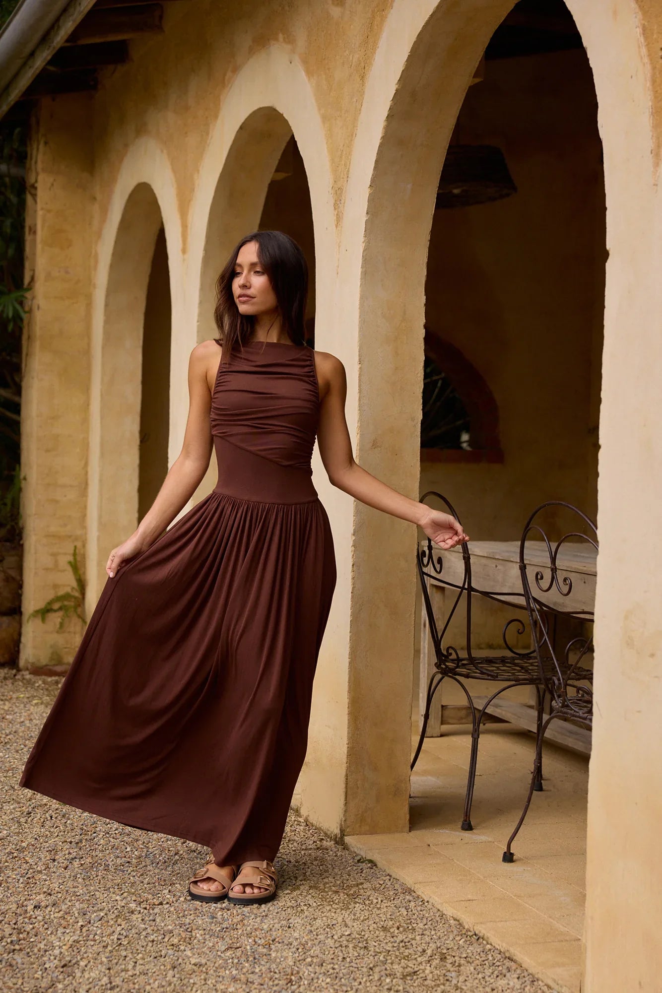 Nalla Maxi Dress Brown