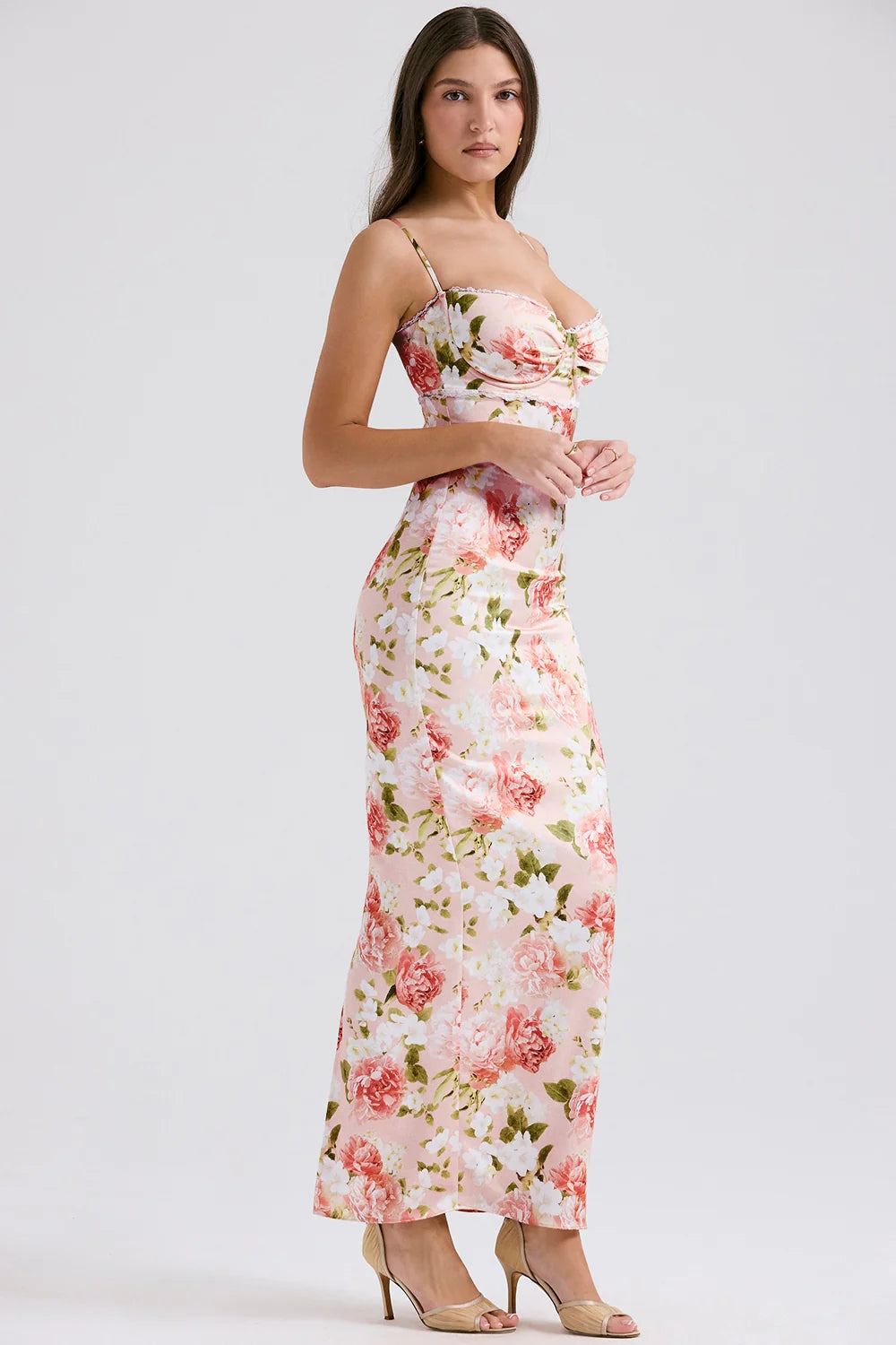 Agness Floral Maxi Bodycon Dress