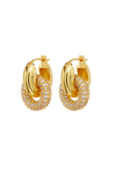 LUV AJ Pave Interlock Hoops