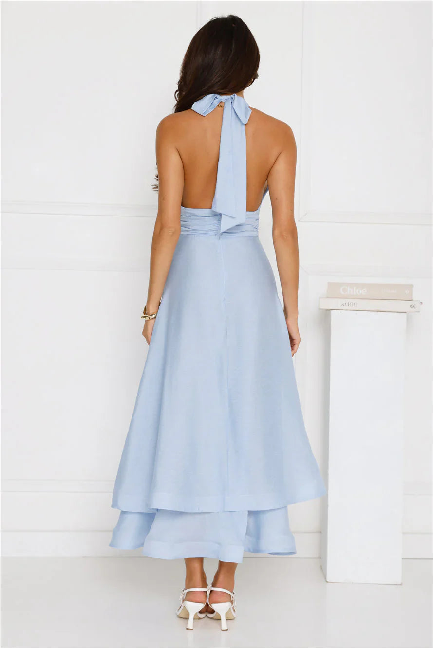 Opal Glow Halter Maxi Dress Blue