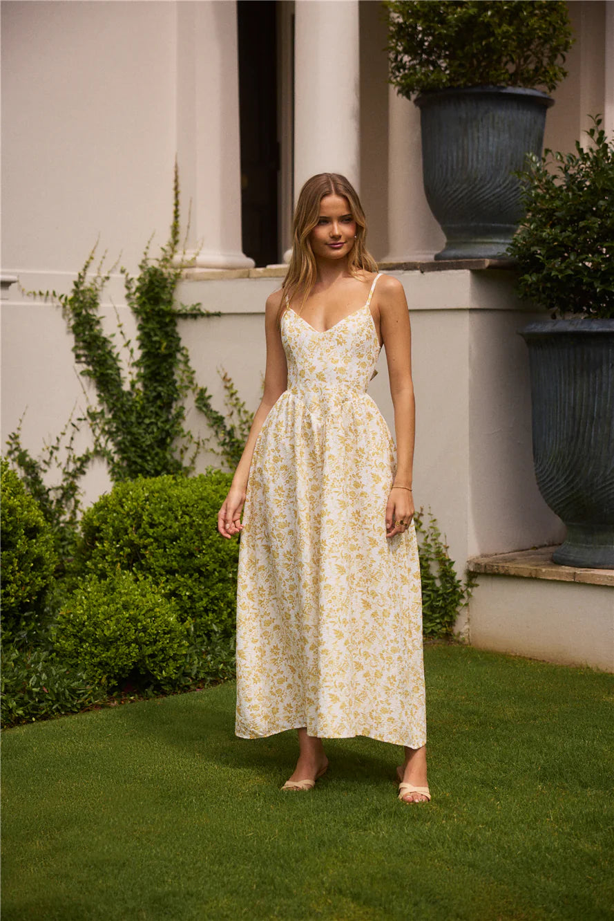 Painted Skies Maxi Dress Yellow