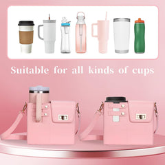 Water Cup Carrier Crossbody/Messager Bag With Adjustable Strap