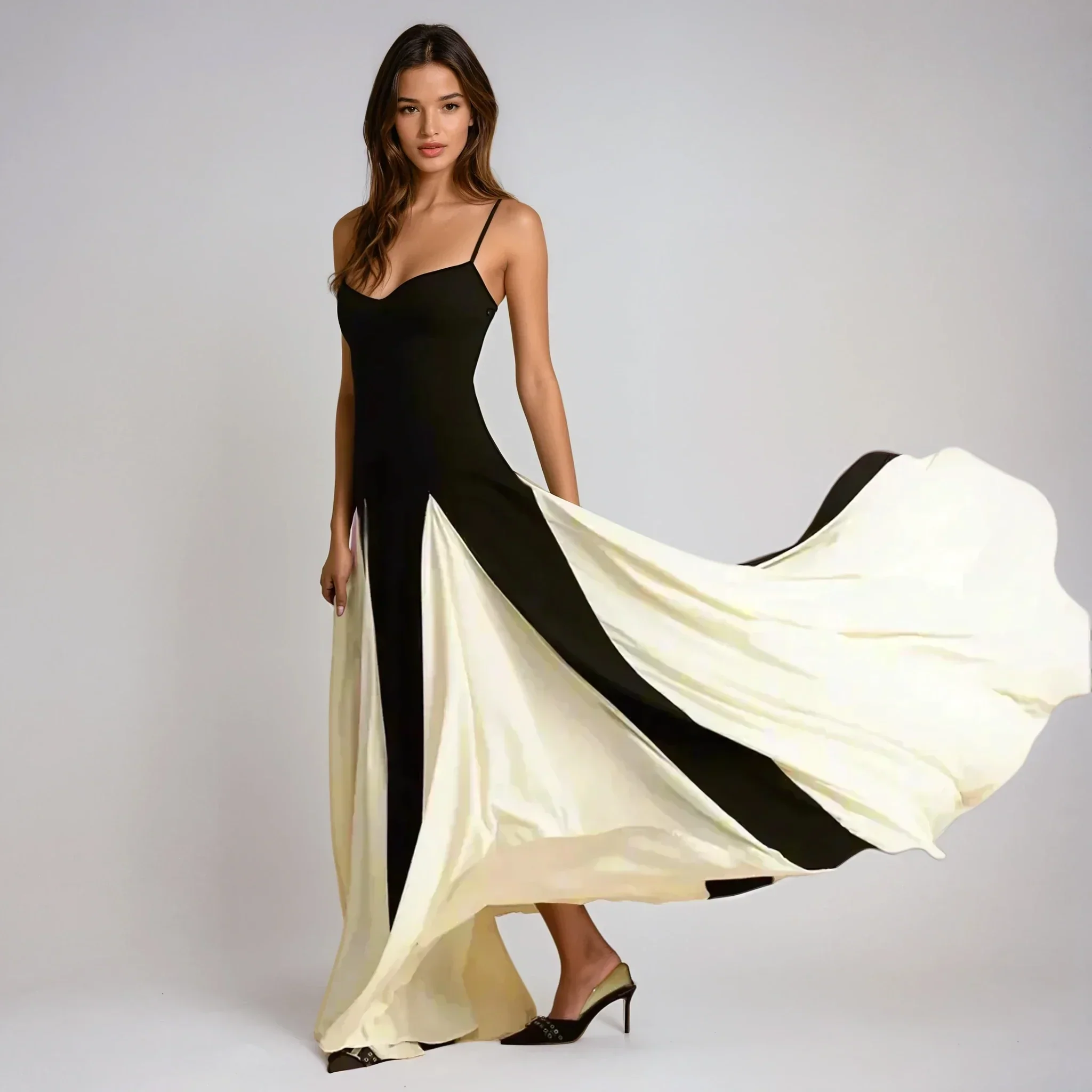 Noir Elegance Maxi Dress