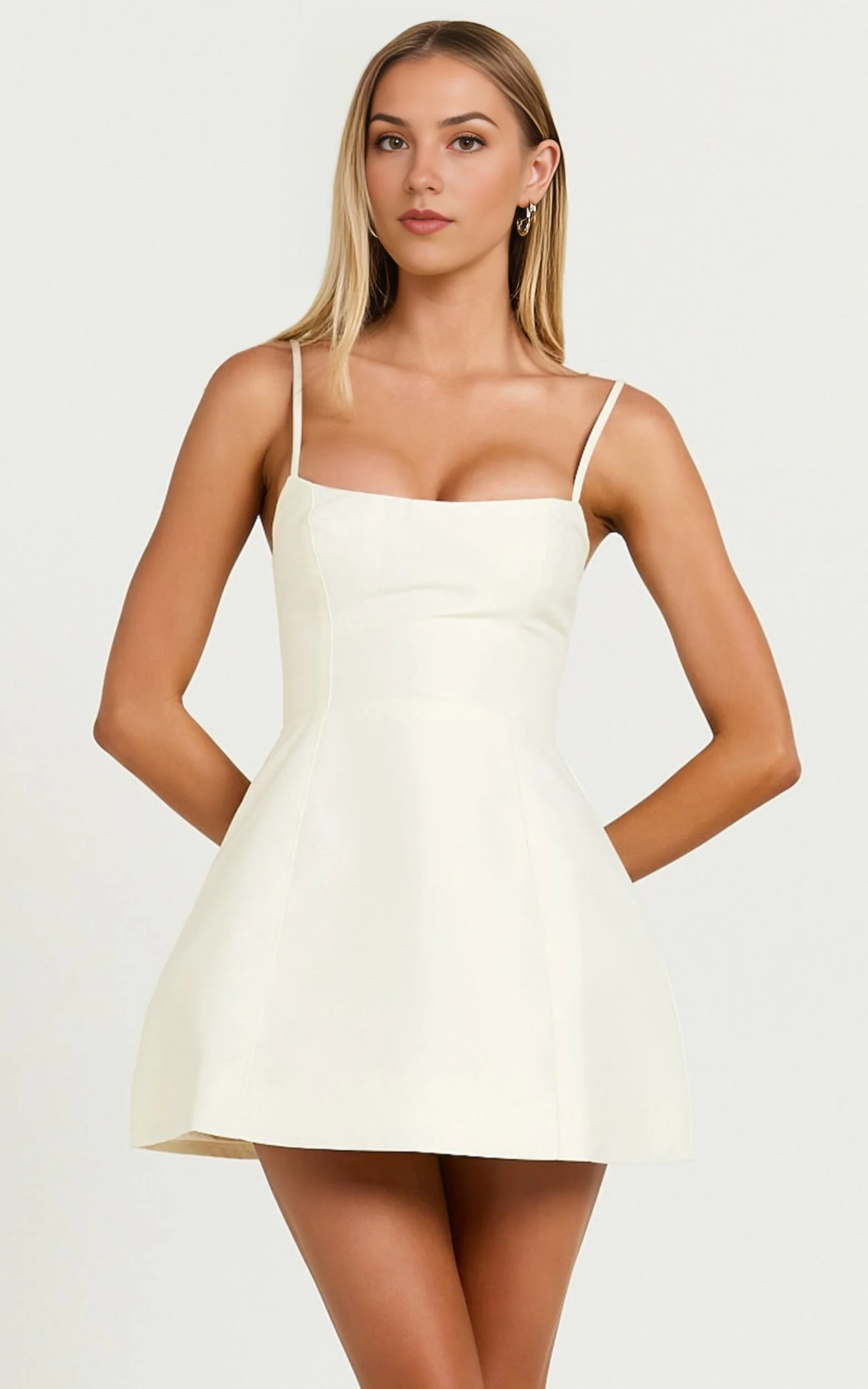 Carolina Scoop Neck Fit & Flare Mini Dress – Off-White Statement Silhouette