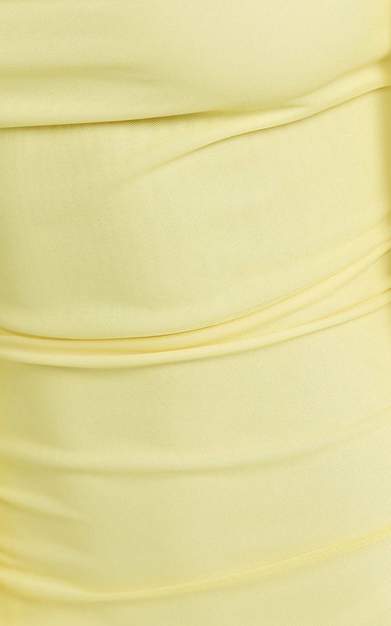 Rosha Butter Maxi – Ruched Ruffle Strap Gown in Sunny Yellow