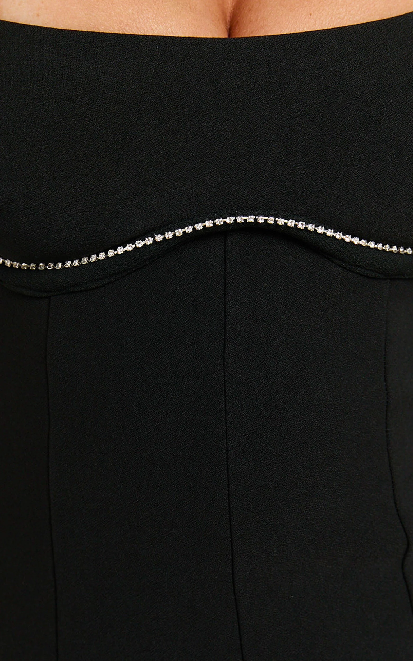 Sleeveless Bust Detail A-Line Mini Dress in Black