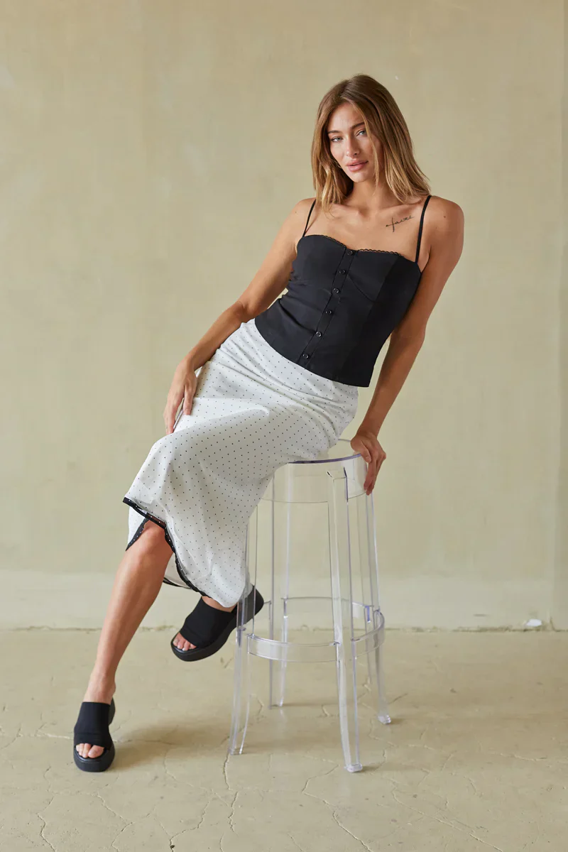 Melissa Polka Dot Midi Skirt