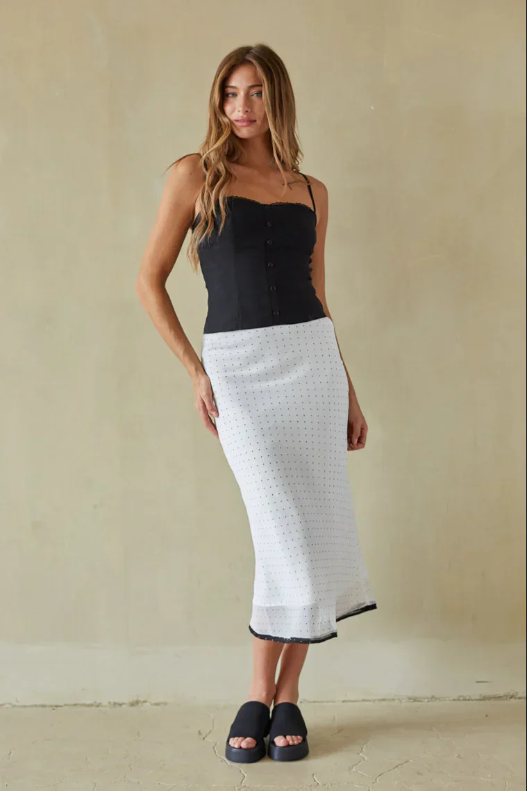 Melissa Polka Dot Midi Skirt