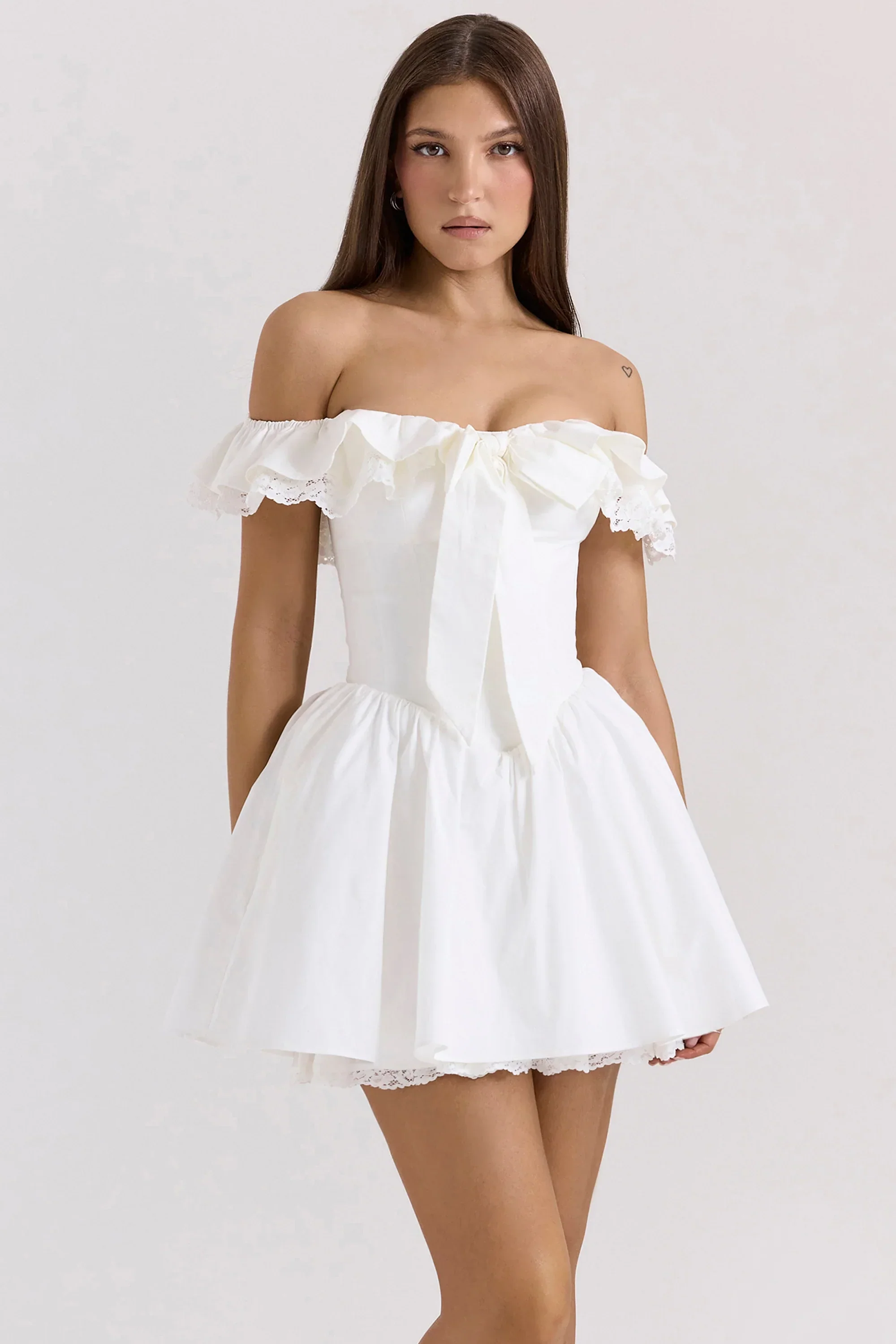 La Mariée Off Shoulder Mini Dress