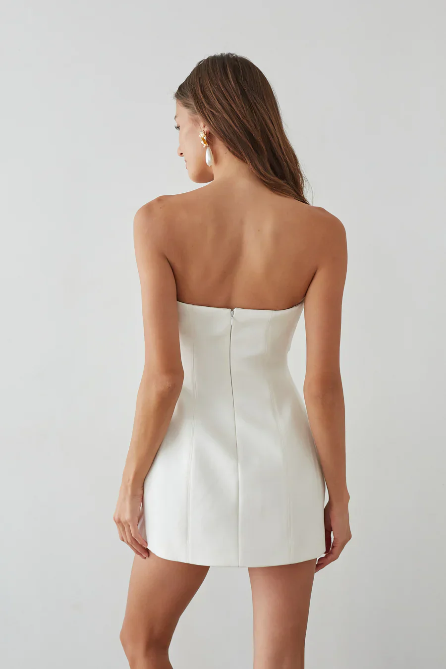 Alix Strapless Twist Front Bubble Mini Dress