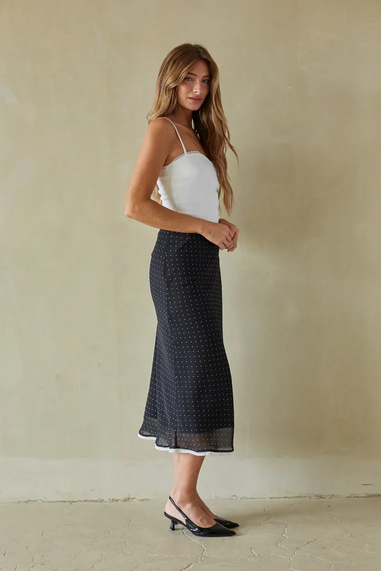 Melissa Polka Dot Midi Skirt