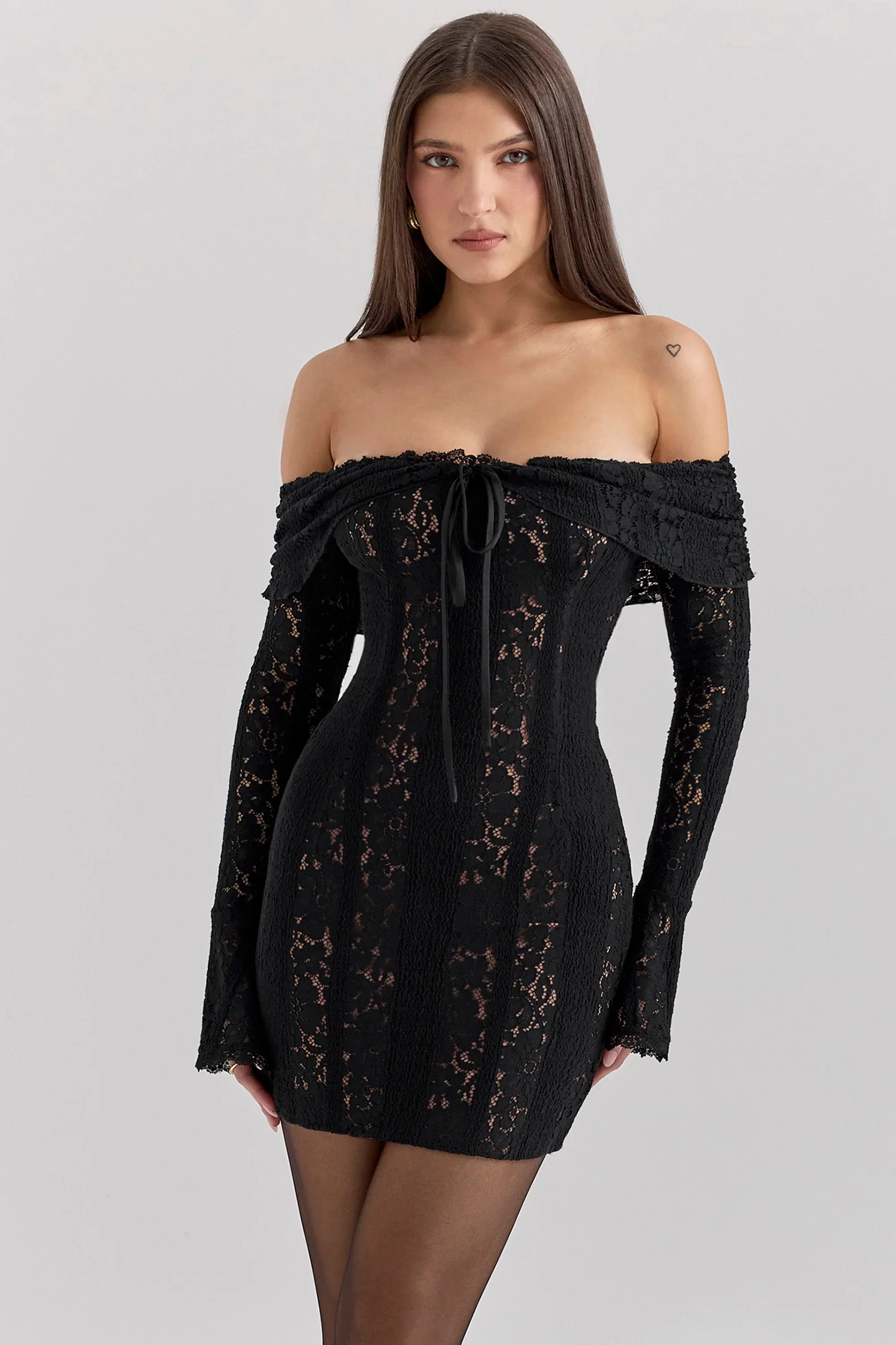 Sonya Off Shoulder Lace Mini Dress
