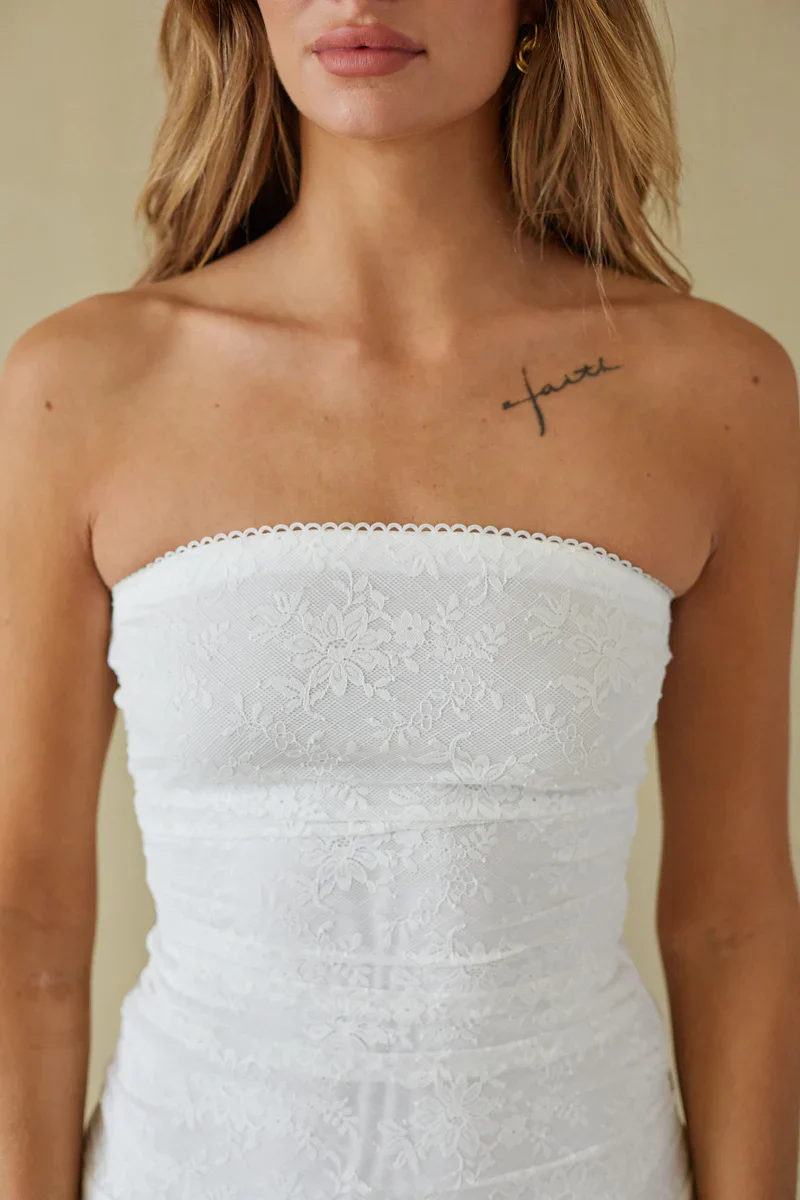 Kya Lace Ruched Mini Dress