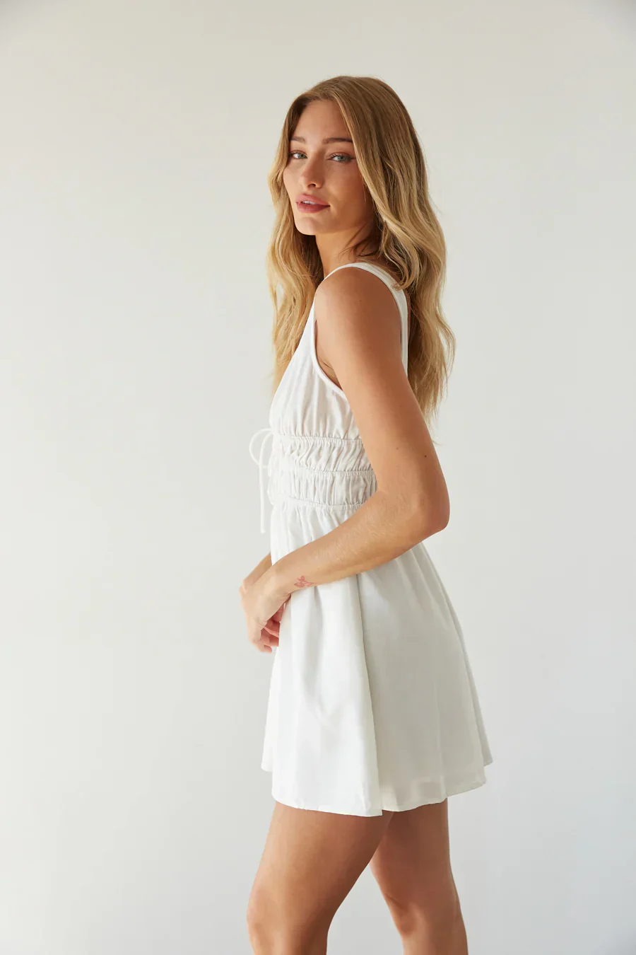 Wren Smocked Fit and Flare Mini Dress