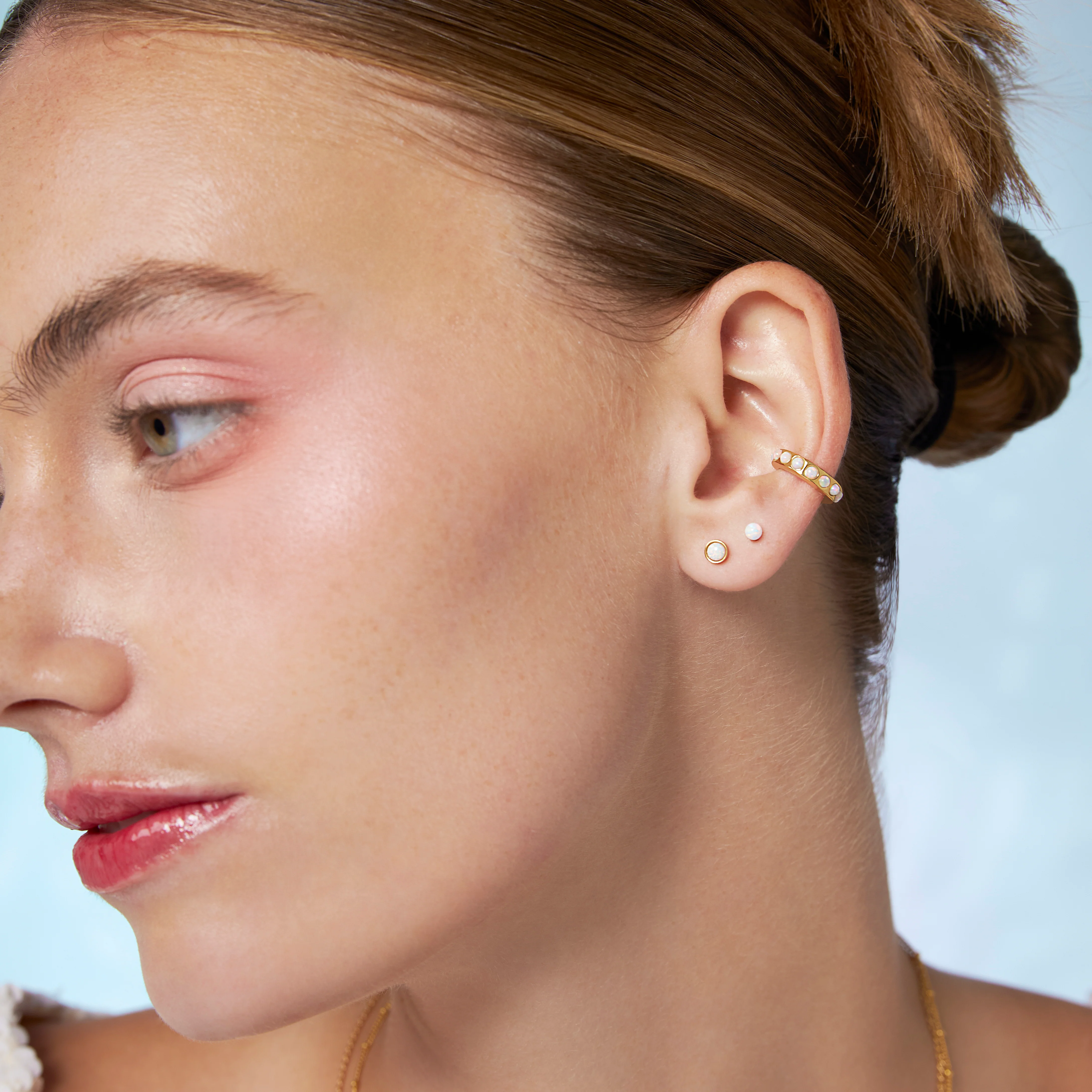 Opal Ball Flatback Earring