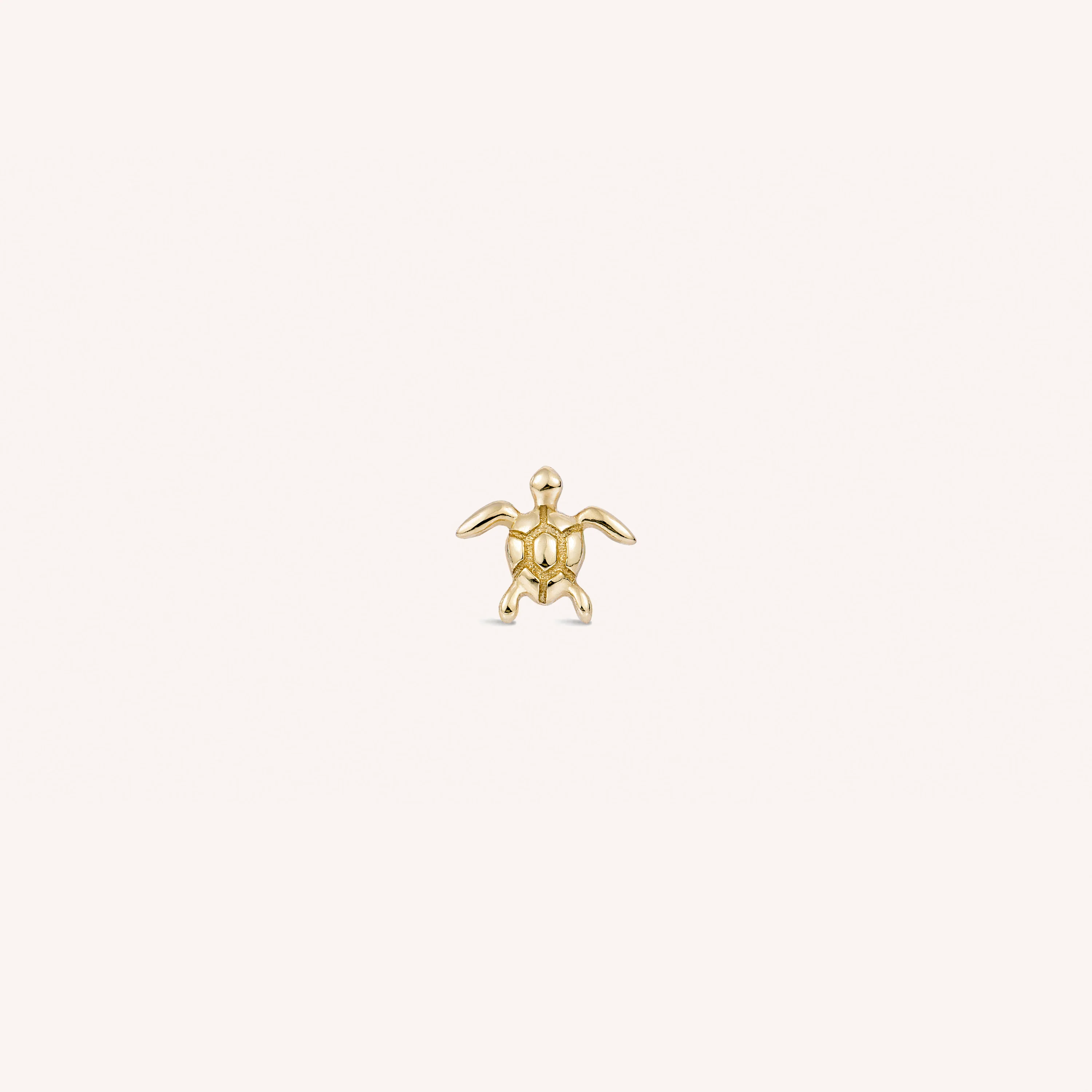14K Solid Gold Sea Turtle Flatback Earring